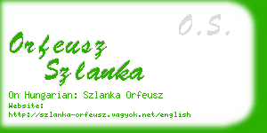 orfeusz szlanka business card